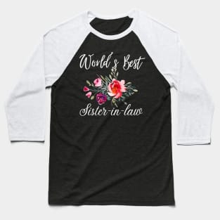 World's best sister-in-law sister in law shirts cute with flowers Baseball T-Shirt